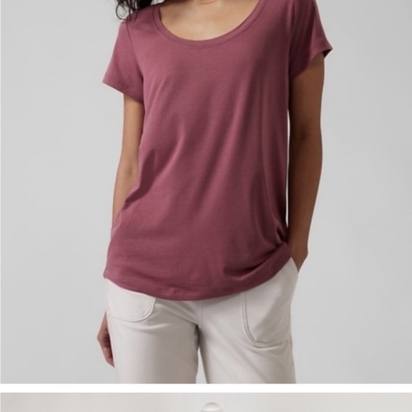 Athleta Tops - Athleta Women's Tawny Rose Scoop Neck Short Sleeve Tee-Size Small